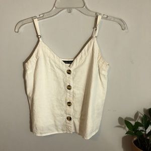 White buttoned up tank